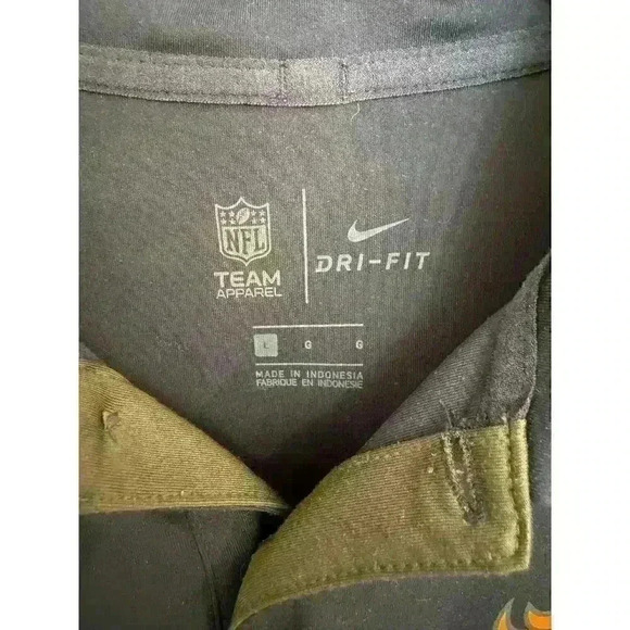 Nike NFL Broncos Men’s Polo size L Dry Fit Team Apparel Blue with Gray Denver - Picture 3 of 6